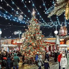 Экскурсия по вечерней праздничной Москве.  Волшебная ночь накануне Рождества             